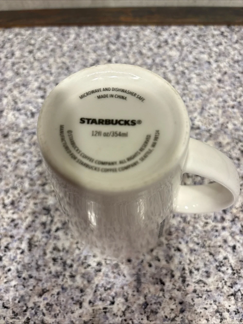 Starbucks White Tall Ceramic Coffee Mug - Classic Green Mermaid Logo - 12oz